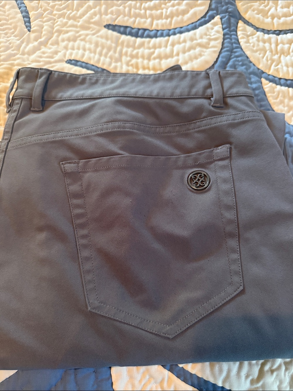 G/FORE Charcoal Back-Pocket Pants with Logo Button